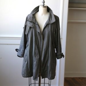 BDG Cotton Utility Trench Jacket Midi Length